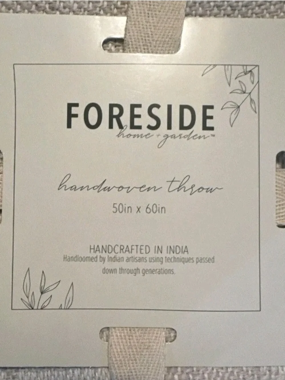 E22- Foreside Hand Woven GalenNeutral Stripe Woven Throw Blanket - Foreside